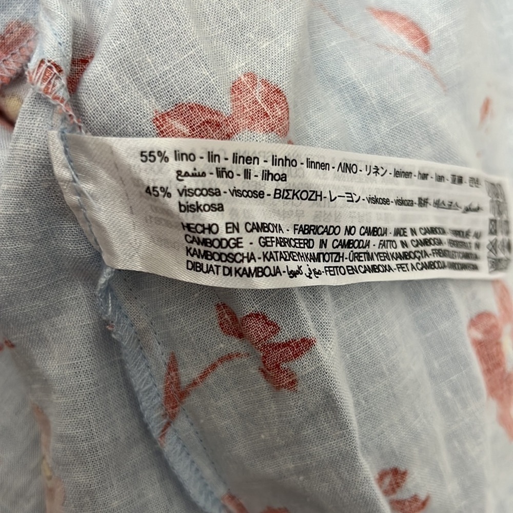 Zara Printed Linen Blend Dress - Picture 11 of 15